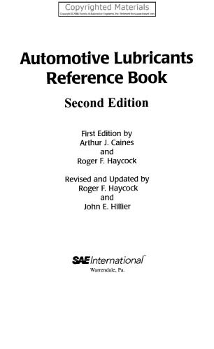 Automotive lubricants reference book