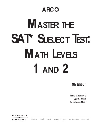 SAT II Success MATH 1C and 2C 2002 (Peterson's SAT II Success)