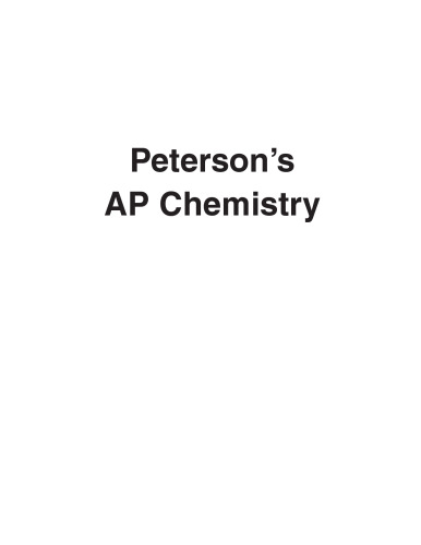 Peterson's Ap Chemistry (Peterson's Ap Chemistry)
