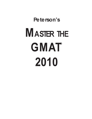 Master The GMAT - 2010