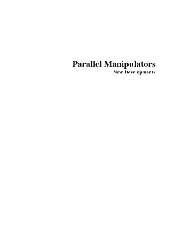 Parallel Manipulators, New Developments