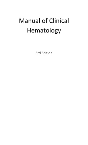 Manual of clinical hematology