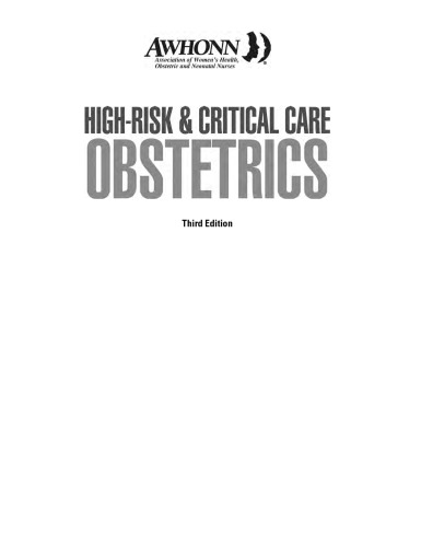 AWHONN High-Risk & Critical Care Obstetrics