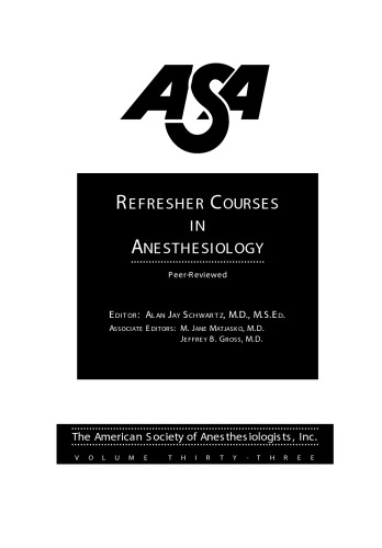 As a Refresher Course in Anesthesiology 2005