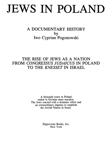 Jews in Poland: A Documentary History