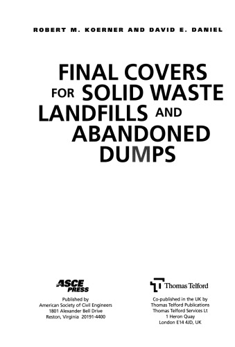 Final Covers for Solid Waste Landfills and Abandoned Dumps