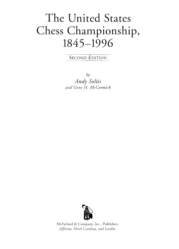The United States Chess Championship, 1845-1996