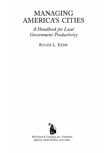 Managing America's Cities - Handbook for Local Government Productivity
