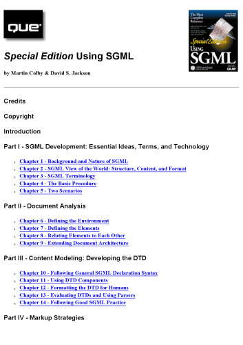 Using Sgml (Special Edition Using)