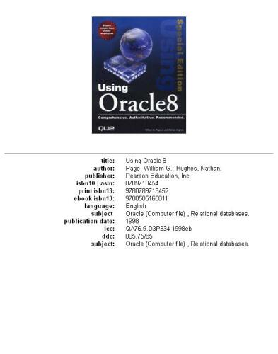Using Oracle 8