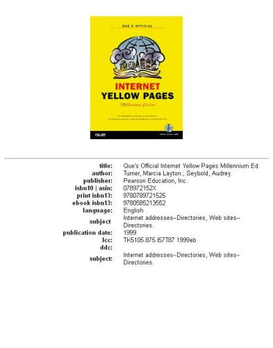 Que's official Internet yellow pages