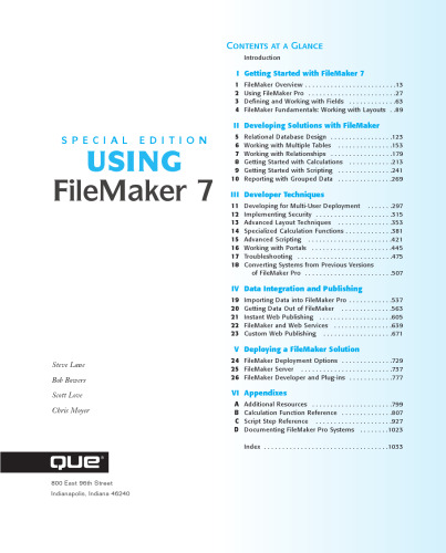 Special edition using Filemaker Pro 7