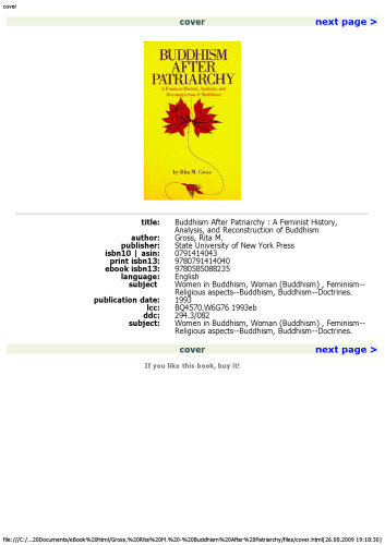 Buddhism After Patriarchy: A Feminist History, Analysis, and Reconstruction of Buddhism