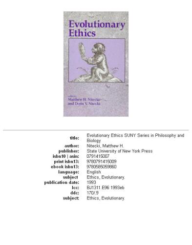 Evolutionary ethics