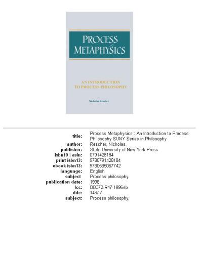 Process metaphysics: an introduction to process philosophy
