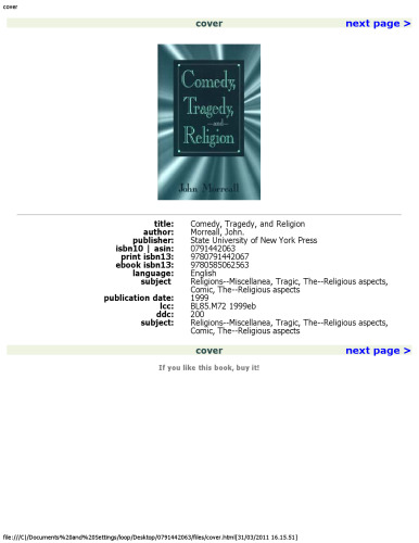 Comedy, tragedy, and religion