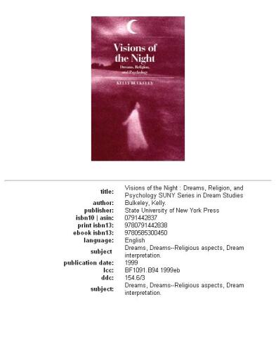 Visions of the night: dreams, religion, and psychology