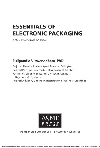 Essentials of electronic packaging : a multidisciplinary approach