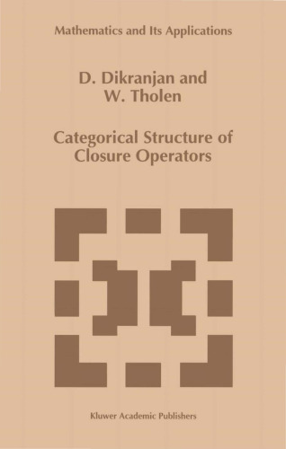 Categorical structure of closure operators with applications to topology