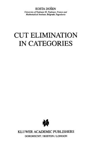 Cut Elimination in Categories