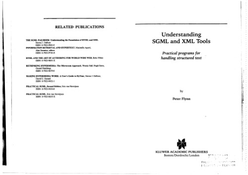 Understanding SGML and XML Tools