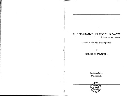 The Narrative Unity of Luke-Acts (Volume II)