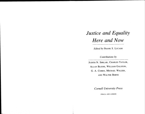 Justice and Equality Here and Now