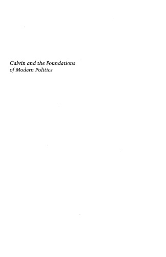 Calvin and the Foundations of Modern Politics