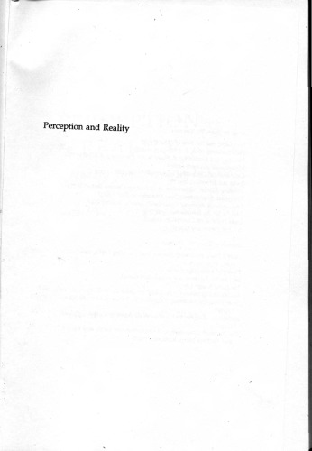 Perception & Reality: A History from Descartes to Kant