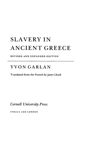 Slavery in ancient Greece / ;