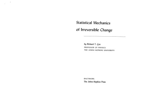 Statistical Mechanics of Irreversible Change
