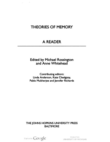 Theories of Memory: A Reader