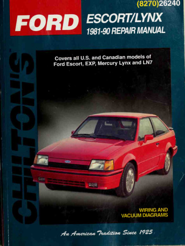 Chilton's Ford Escort-Lynx 1981-90 Repair Manual