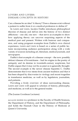 Lovers and Livers: Disease Concepts in History