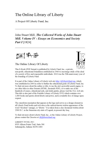 Essays on Economics and Society Part I (Essays on Unsettled Qs)