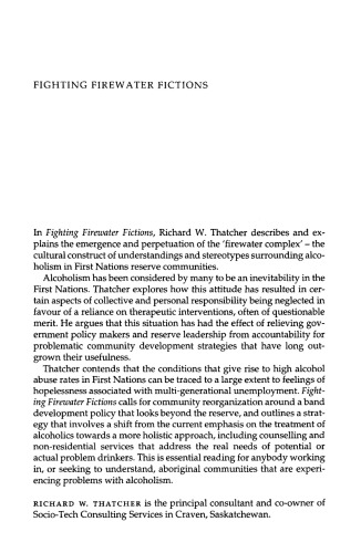 Fighting Firewater Fictions: Moving Beyond the Disease Model of Alcoholism in First Nations