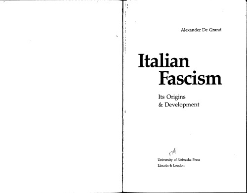 Italian Fascism: Its Origins & Developments