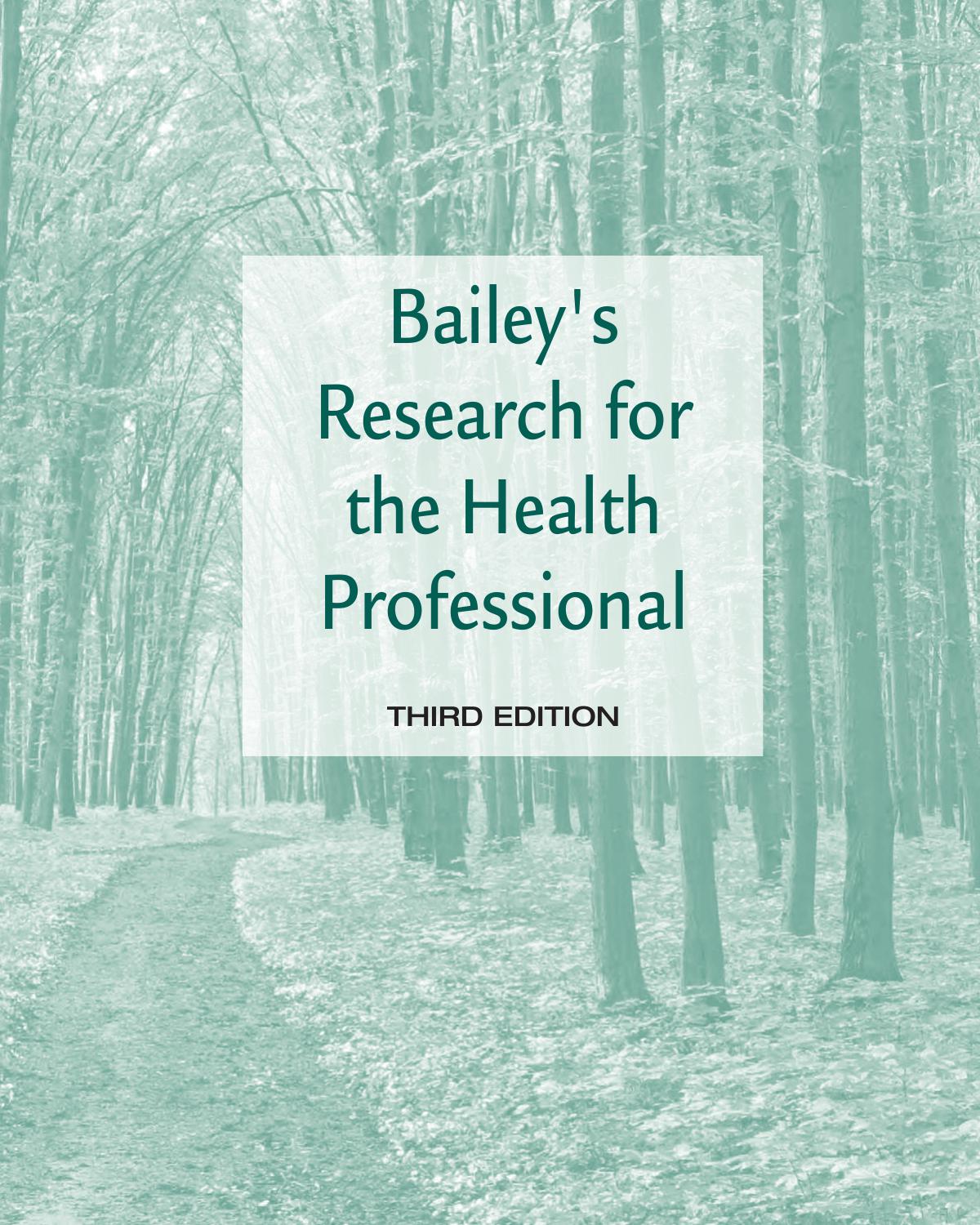 Research for the Health Professional