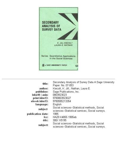 Secondary analysis of survey data