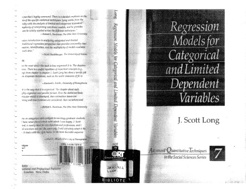 Regression Models for Categorical and Limited Dependent Variables