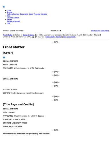 Social Systems (Writing Science)