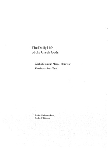 The Daily Life of the Greek Gods (Mestizo Spaces Espaces Metisses)