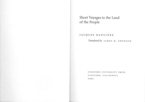 Short Voyages to the Land of the People ()