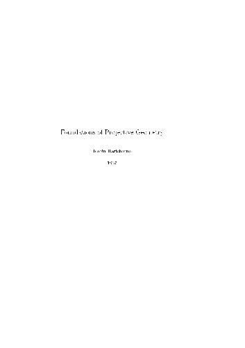 Foundations of projective geometry (1967)