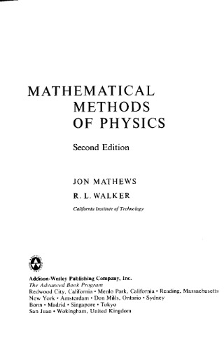 Mathematical Methods of Physics