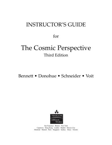 Instructor’s guide for The Cosmic Perspective