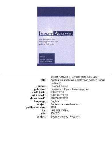 Impact analysis: how research can enter application and make a difference
