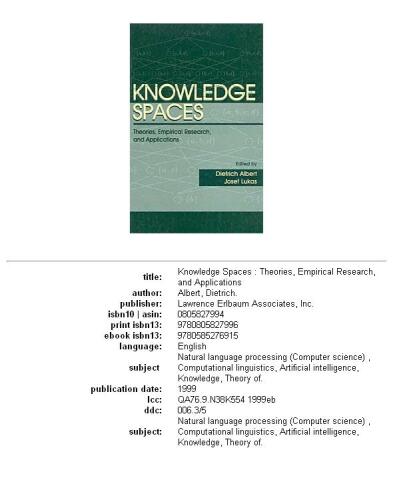 Knowledge spaces: theories, empirical research, and applications