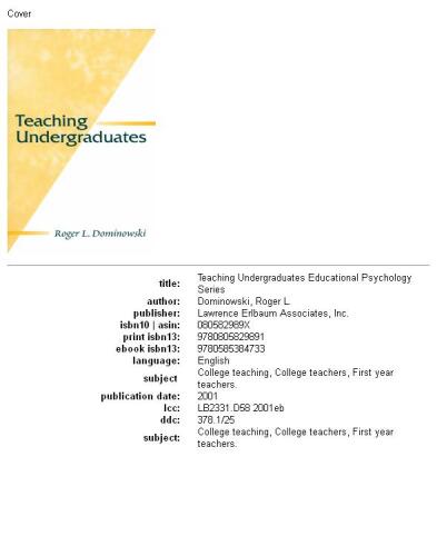 Teaching undergraduates