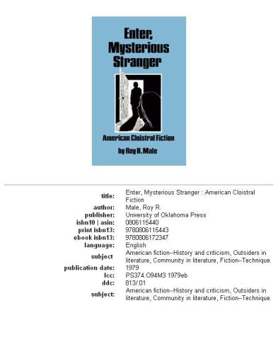 Enter, mysterious stranger: American cloistral fiction